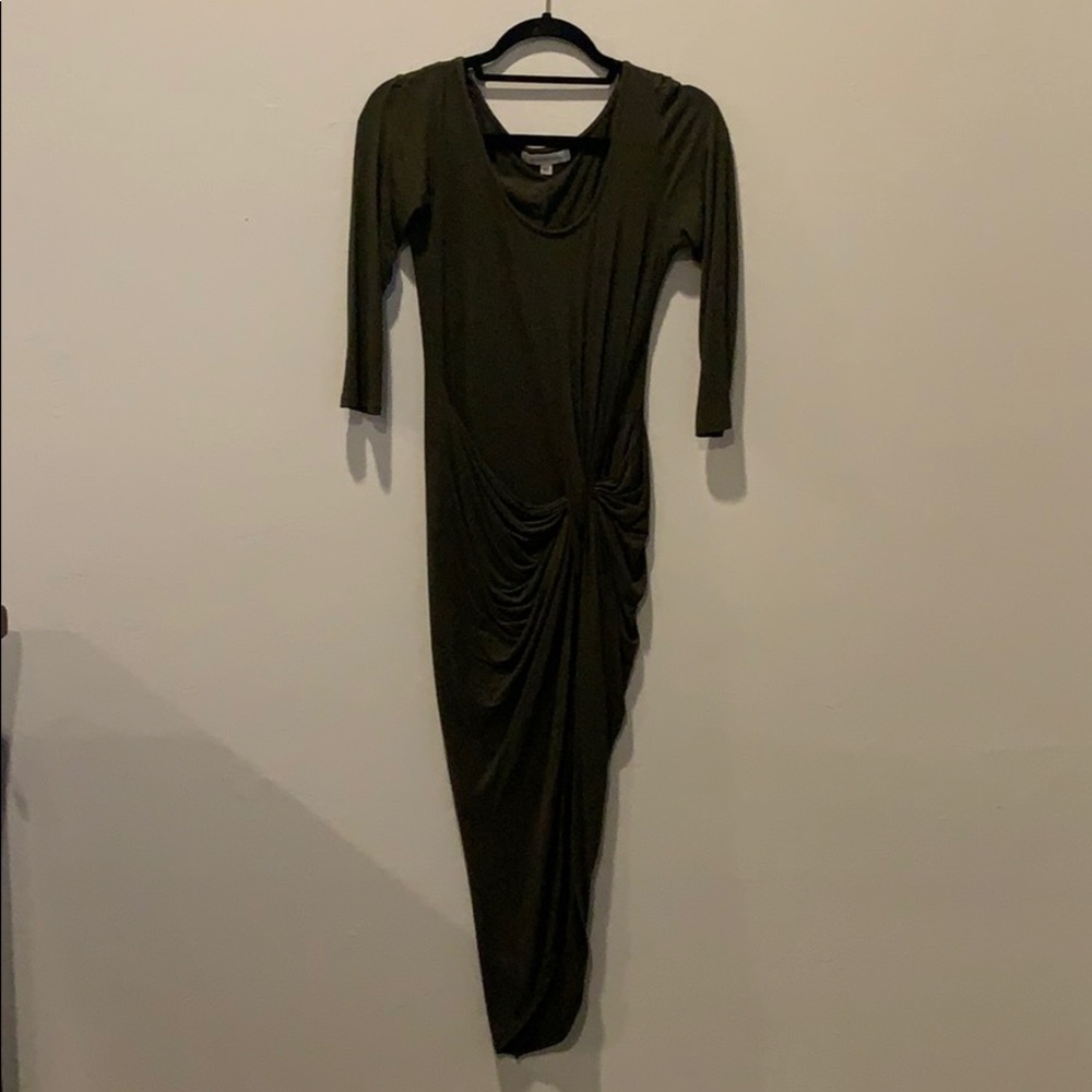 Olive asymmetrical dress